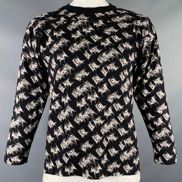 ERL Size XL Black White Graphic Cotton Crew Neck Pullover - Picture 1 of 7